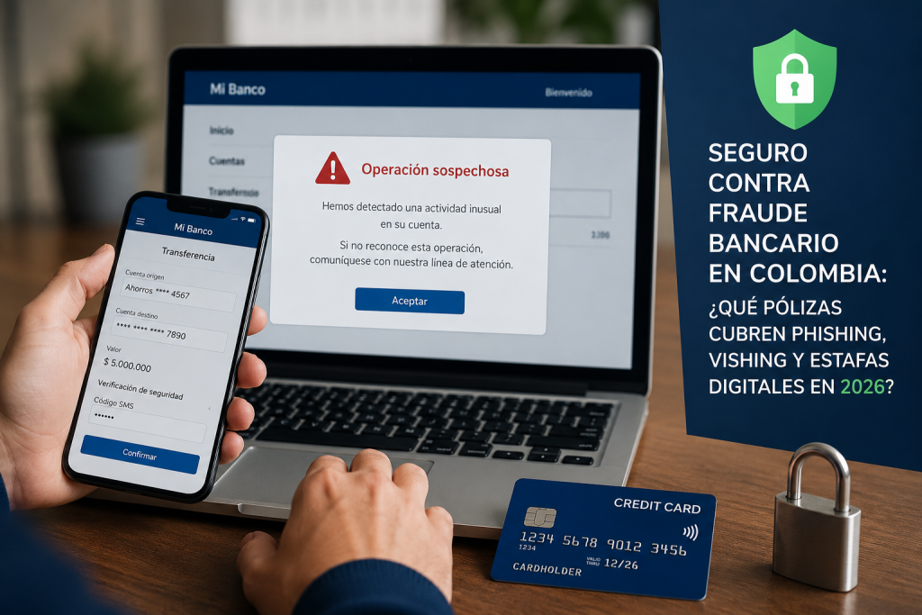 SEGURO CONTRA FRAUDE BANCARIO EN COLOMBIA: ¿QUÉ PÓLIZAS CUBREN PHISHING, VISHING Y ESTAFAS DIGITALES EN 2026?